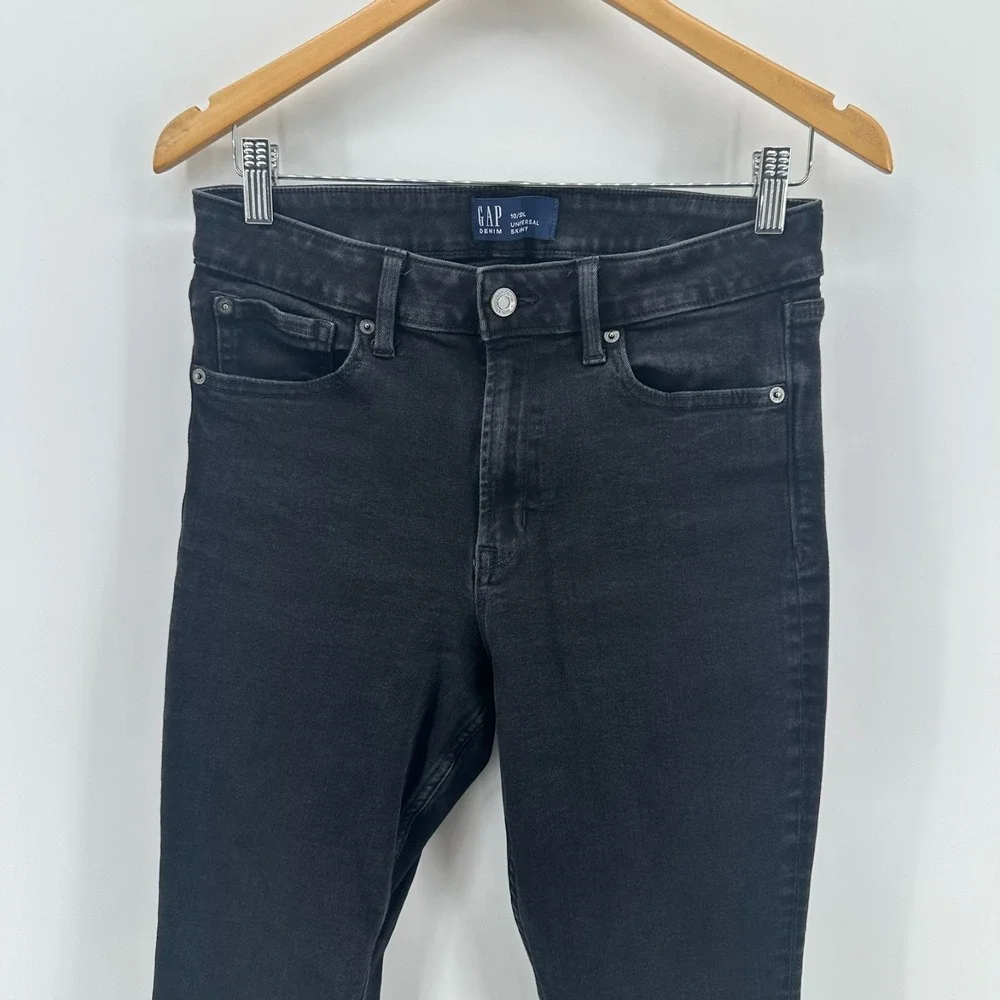 Gap Universal Skinny Jeans‎ Womens 10/30L Black Denim Comfort High Rise Stretch